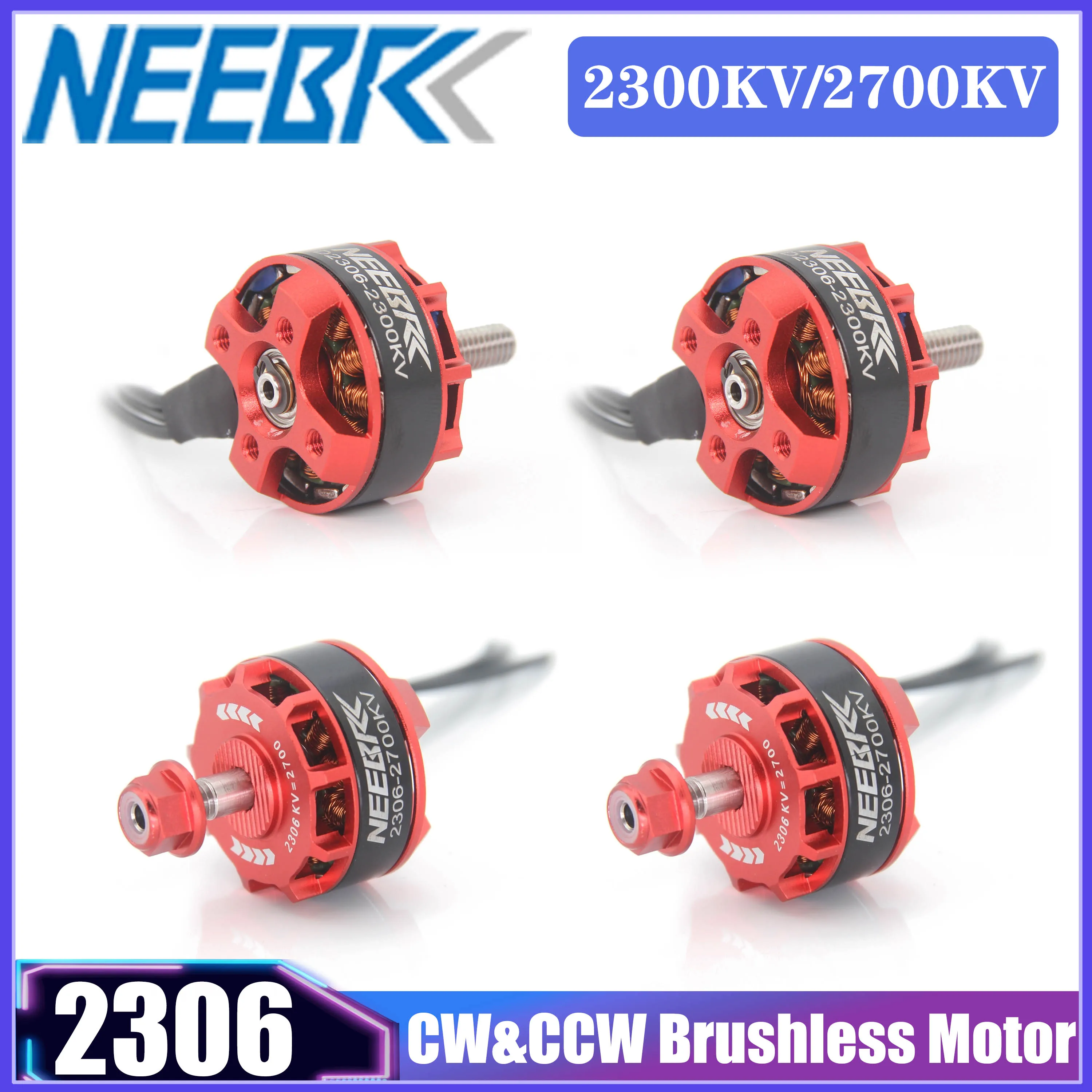 

NEEBRC 4 шт. 2306 2300KV 2700KV Outrunner бесщеточный двигатель 2CW и 2CCW 2-4S для RC FPV Racing Drone детали для обновления самолета с неподвижным крылом
