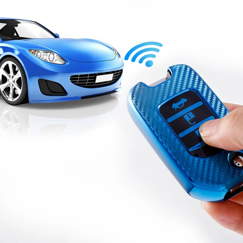 Carbon Fiber TPU Car Key Case Covers Shell for Honda Civic Accord City CR-V Jazz XR-V Vezel HR-V FRV Crider Odyssey Accessories