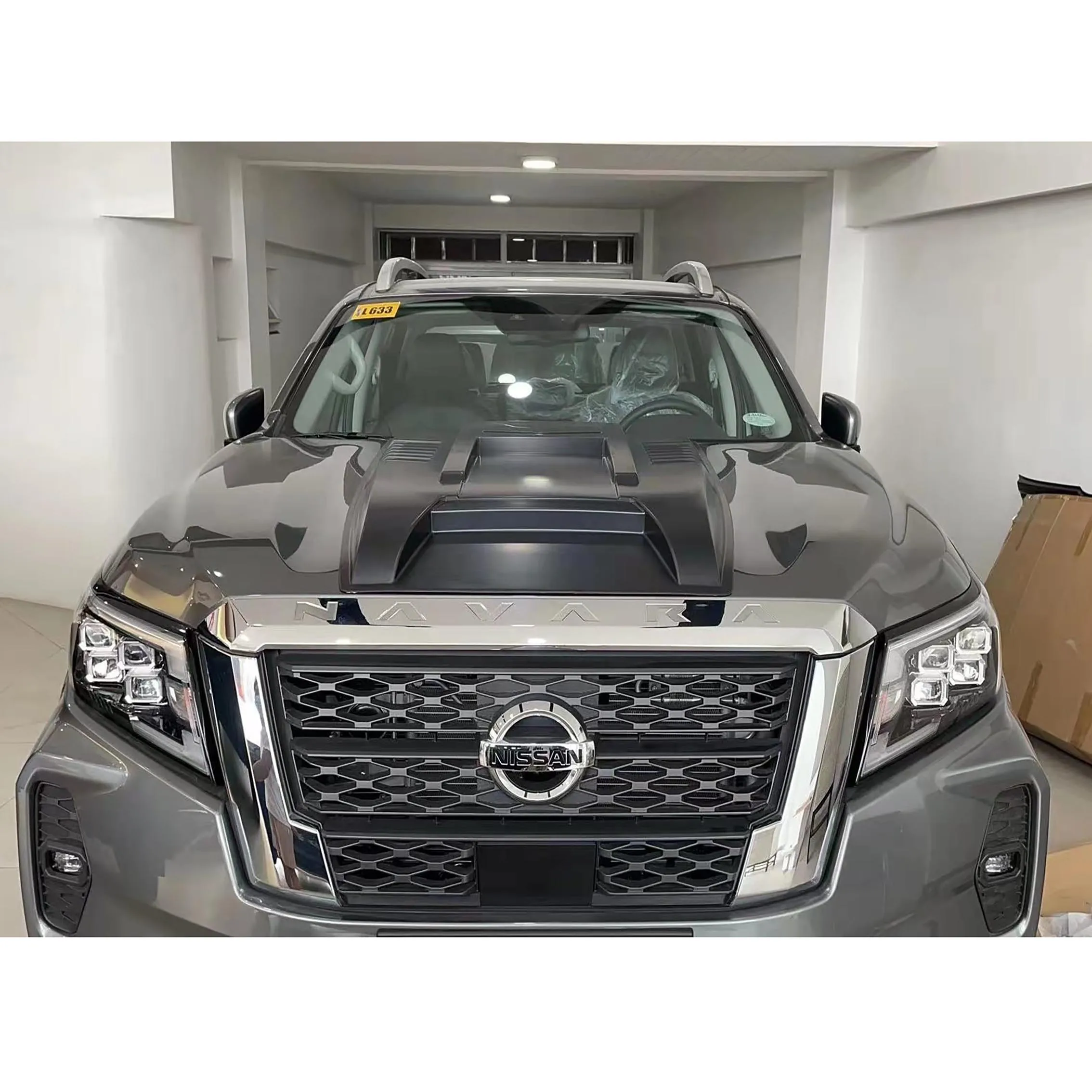 Matte Black Bonnet Scoop Hood Cover Guard Protector For Nissan Navara Frontier NP300 2021 2022 2023 2024 4X4 Car Accessories