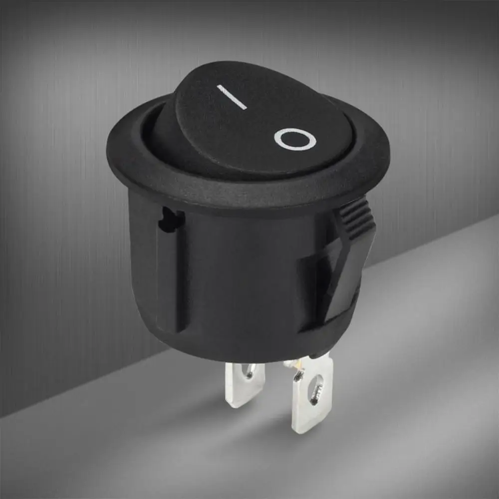 5PCS ON/OFF Round Rocker Switch MINI Toggle Switch 2 Pin SPST Push Button Switch 12V 24V 20MM with Wires for Auto Car Boat RV