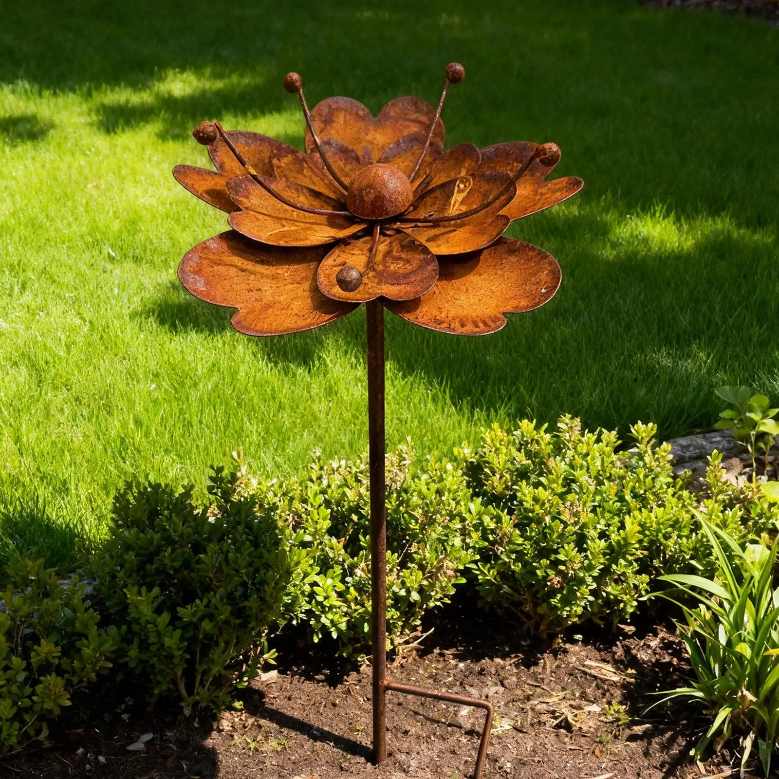 

Large Metal Flower Garden Stake Rustic Art Ornament for Yard and Garden Decoration Supplies