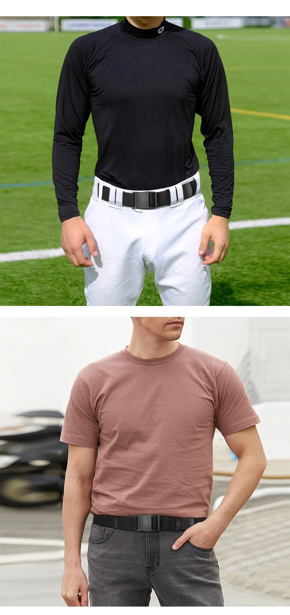 Maikun Großer Stoff-Herrengürtel für die Arbeit, kein Loch, Nylon-Gurtband, Kunststoff-Schnallengürtel, Militär-Nylon-Mischgewebegürtel – Detail 5