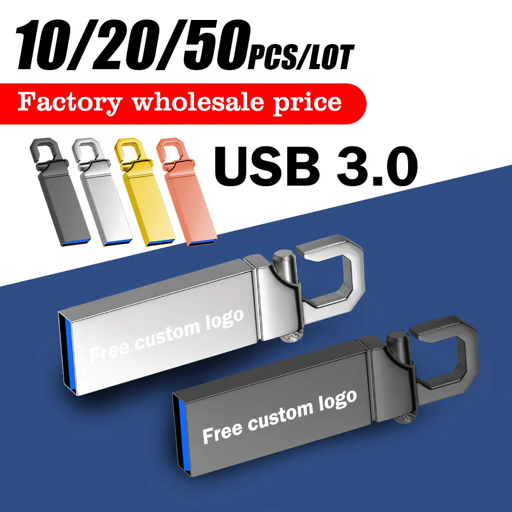 

10 20 50 PCS USB 3.0 Pen Metal Drive 8GB High Capacity Flash Drive 64GB 128GB High Speed Portable USB Memory Card Drive Drives