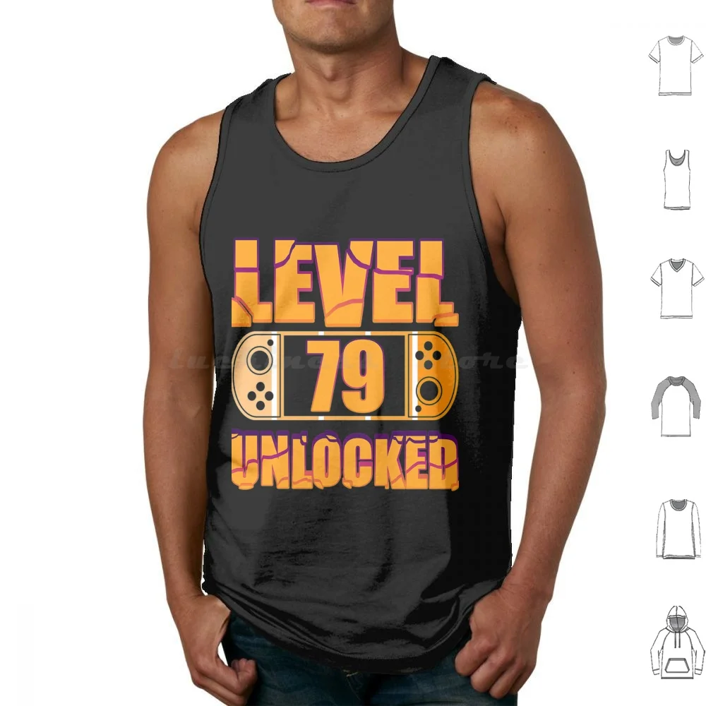 79 Birthday T-Shirtgaming Vintage 79th Birthday Gift 79 Year Old Boy Girl Gamer Tank Tops Vest Sleeveless 79 Birthday T