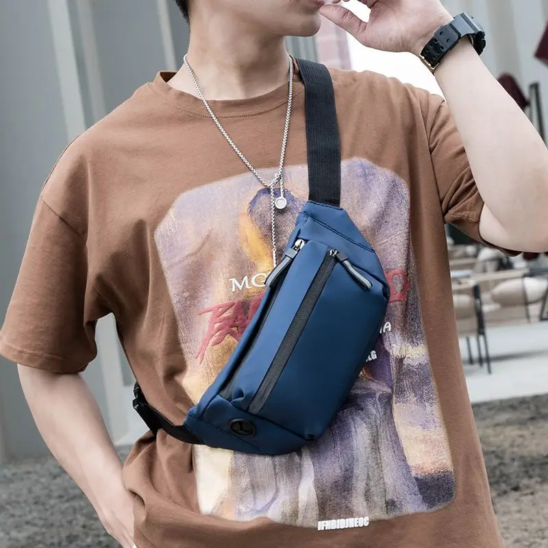 الرجال حقيبة بحزام مقاوم للماء موضة الصدر حزمة الذكور مقاوم للماء الخصر حقيبة الرياضة في الهواء الطلق حزمة مراوح الرجال حقائب كتف السفر #6