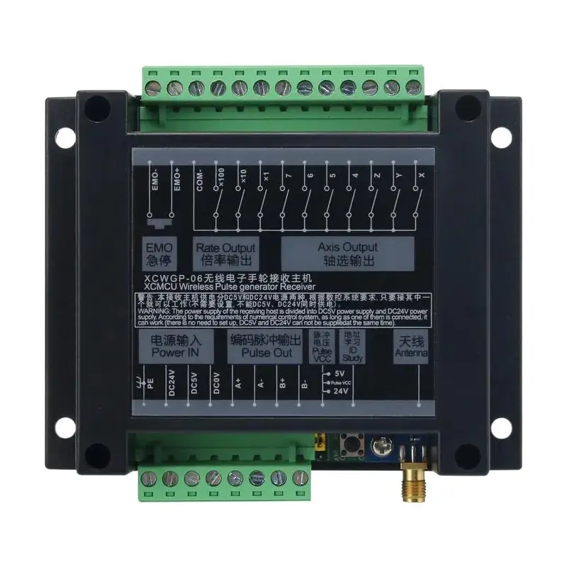 Maxgeek XCWGP-06 Wireless Pulse Generator Handle Unit CNC MPG Wireless Manual Pulse Generator with Emergency Stop Function