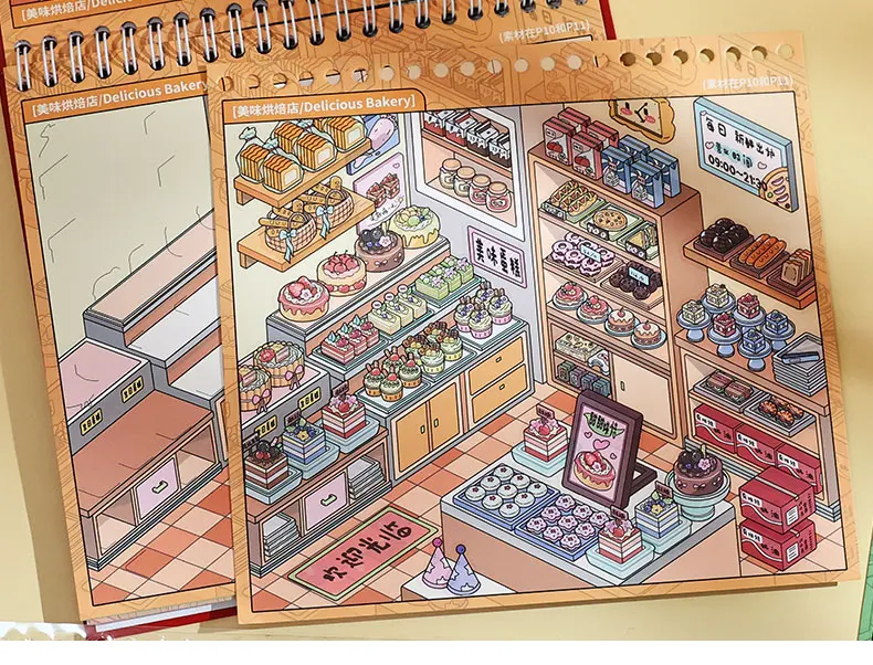 JIANQI 10in1 3D-Supermarktregal-Aufkleber, Buch, Album, Cartoon-Szene, DIY-Spielzeug, Spiel, Festival, Geburtstagsgeschenk für Kinder, Mädchen, Kinder – Detail 9