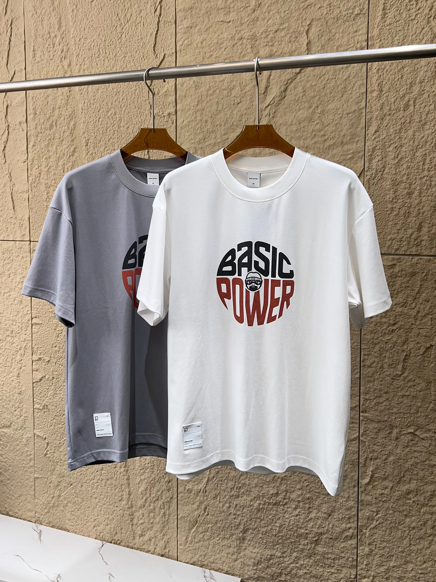 

American Retro Contrast Color Letter Print Men's Summer Cool Feeling Breathable Moisture Wicking Casual Short Sleeve T-Shirt