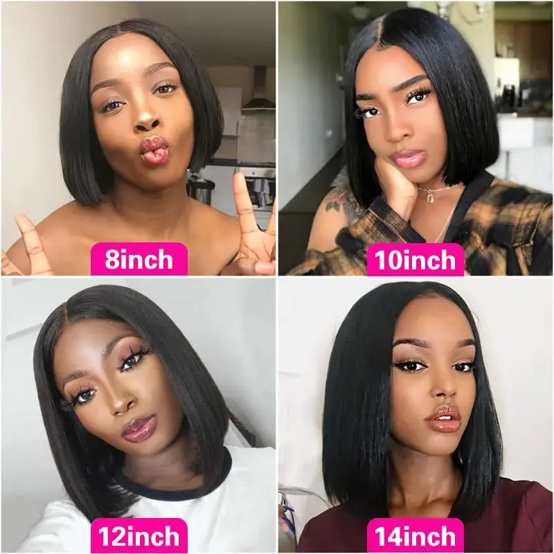 Straight Bob Wig Lace Frontal Human Hair Wigs for Women Short Bob Wig 13x4 HD Lace Frontal Human Hair 100% Real Human Hair Wig