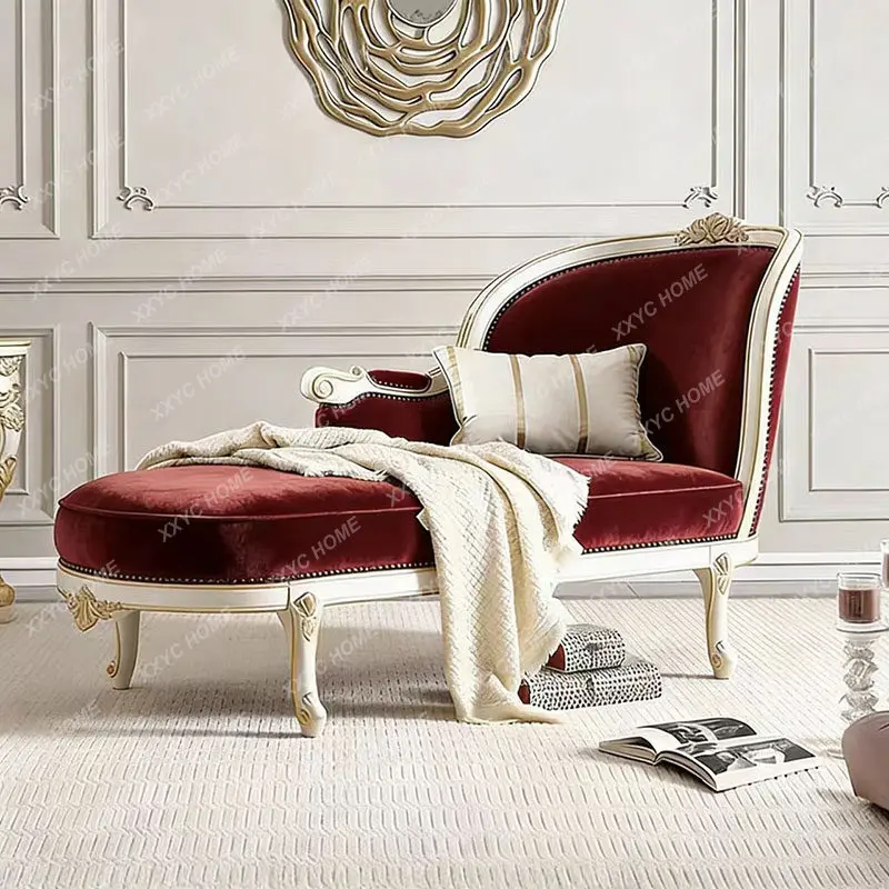 XX retro solid wood carving flower concubine chair living room balcony flannel leisure, bedroom
