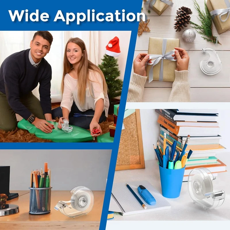 AEF7-شريط شفاف مع موزع وإعادة تعبئة، يستخدم لتغليف الهدايا، واللوازم المنزلية والمدرسة والمكتبية، 0.7 × 1000 بوصة، 8 عبوات #2