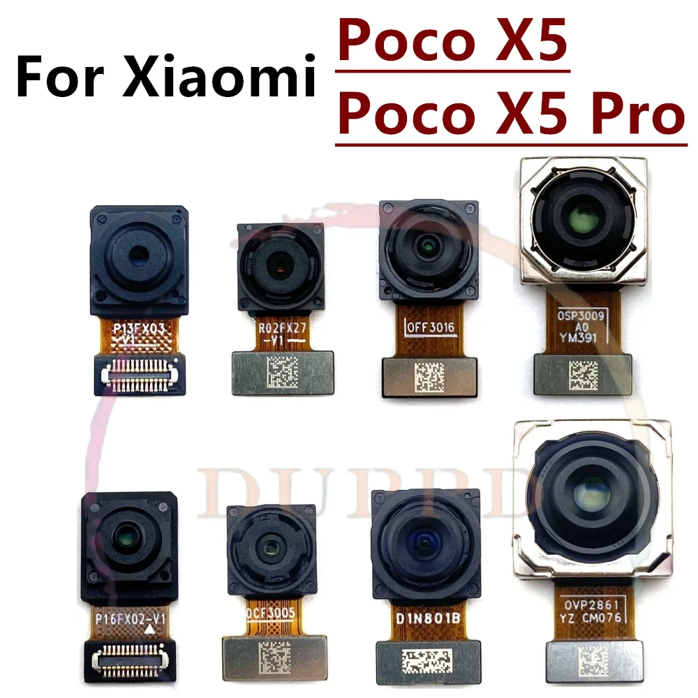 Original Rear Front Camera For Xiaomi Mi Poco X5 Pro X5Pro Backside Facing Frontal Selfie Back Camera Module Replacement Parts