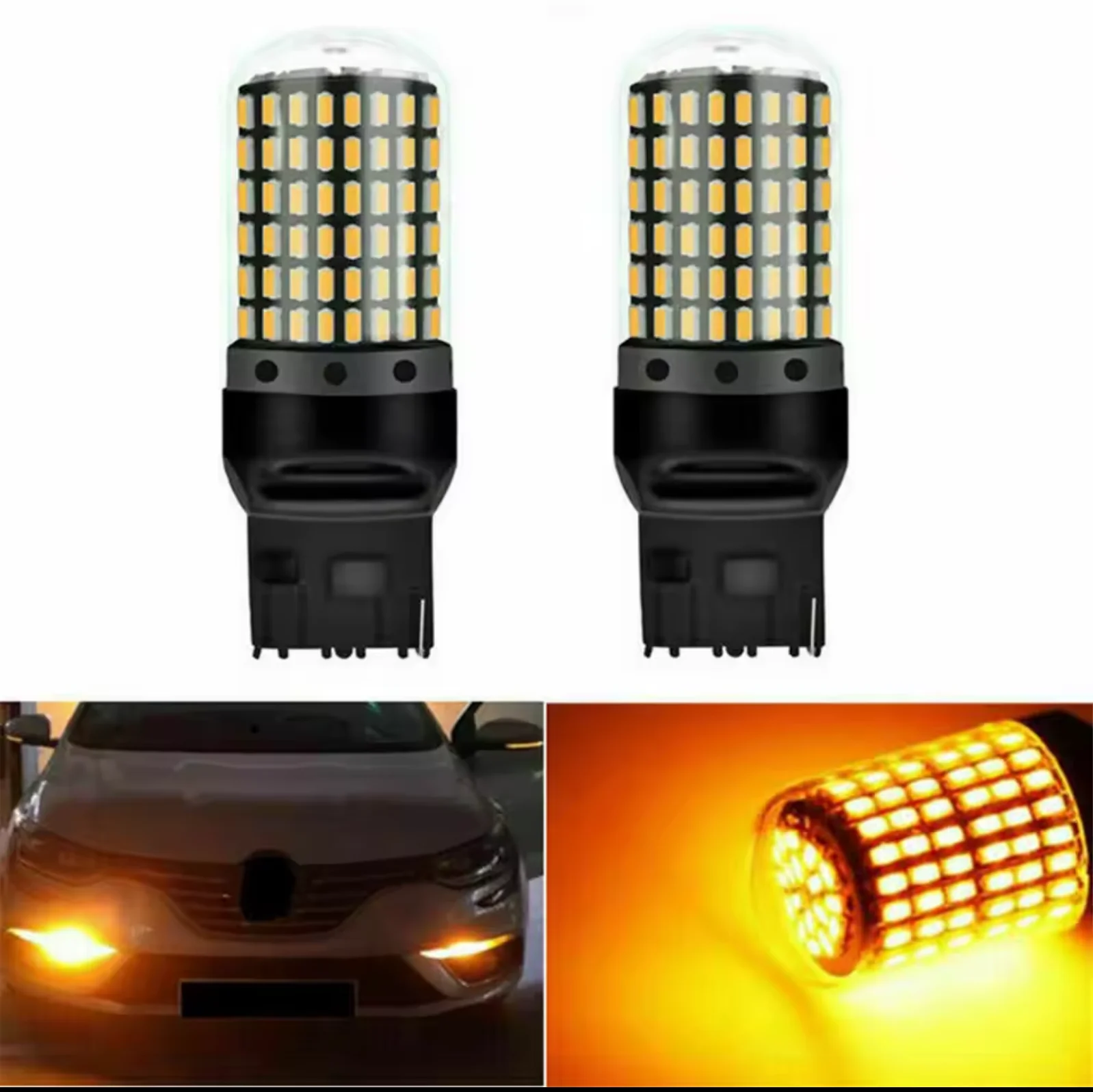 

2x 1156 180° BA15S P21W COB LED Amber Car ATV Bulb Reverse Backup B1 U