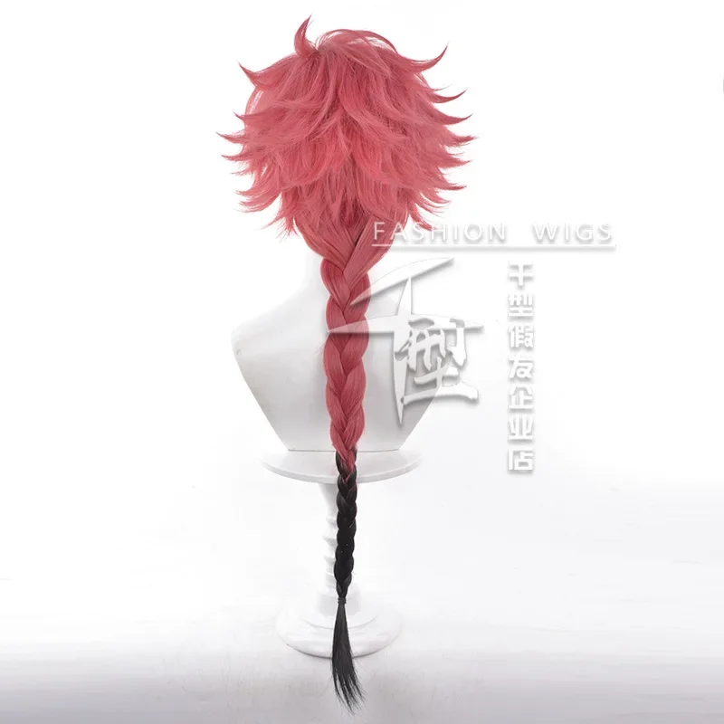 Ader Cosplay Perücke Anime Link Click Cos Red Gradient Braid Haar Hitzebeständige Faser Haar Kostenlose Perückenkappe Party Prop für Männer