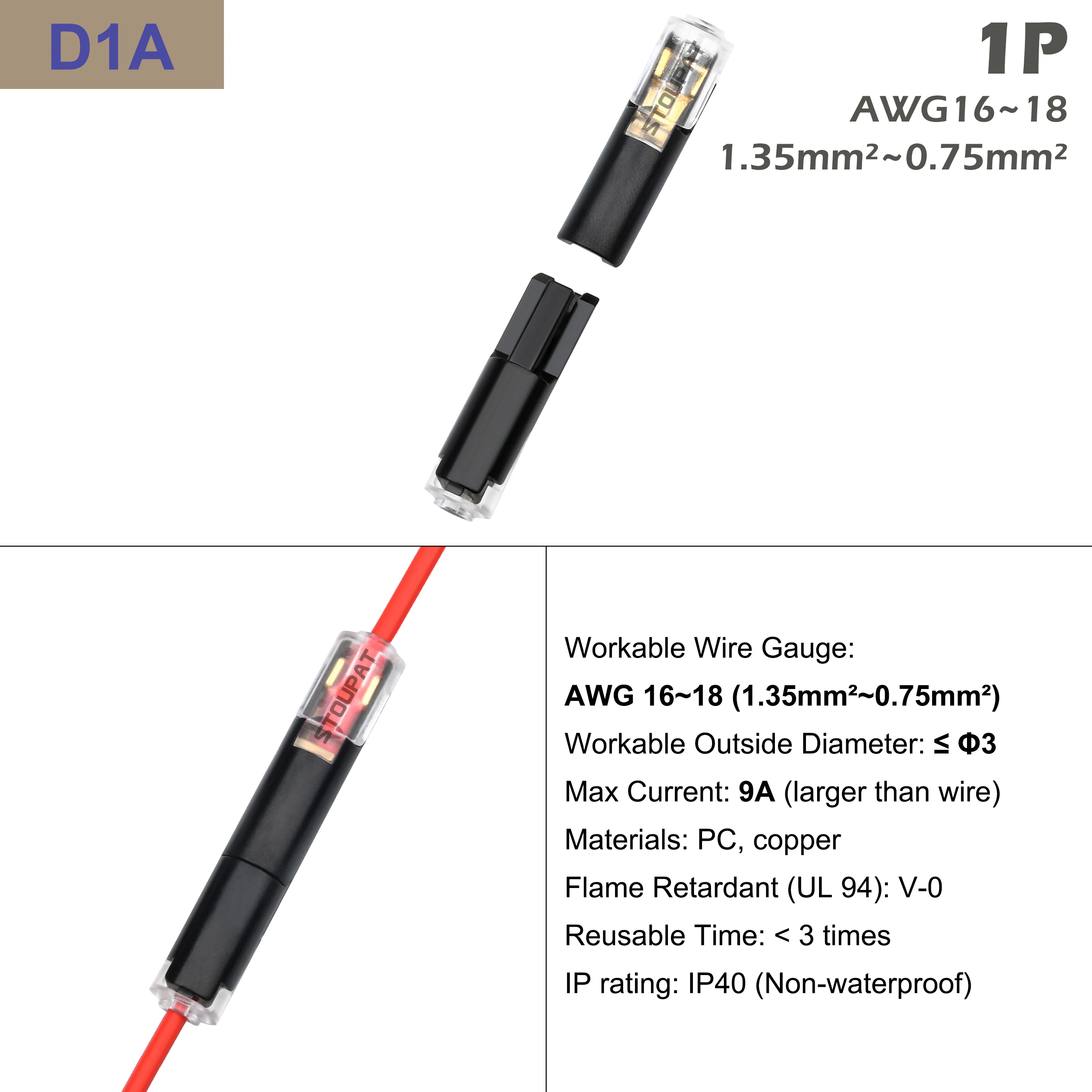 1/2/3-poliger steckbarer LED-Kabelverbinder mit Verriegelung für Audio-Auto-Steckverbindungen, elektronische Kabelverdrahtung, Anschlussklemmen, Spleißer – Detail 7
