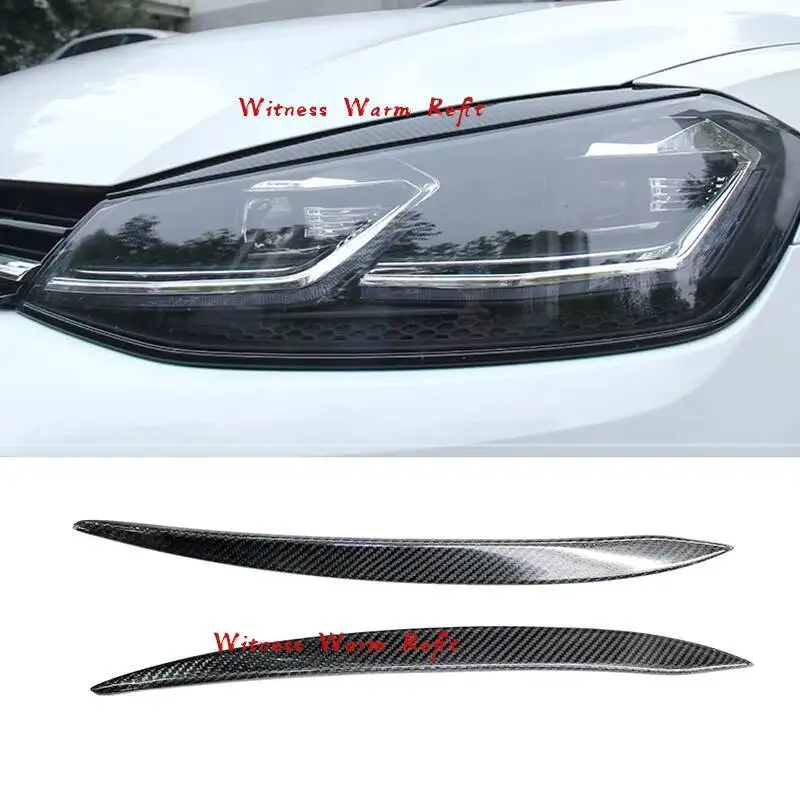 

Carbon Fiber Headlights Eyebrows Eyelids for Volkswagen Golf 7 2014-2017 Front Head Light Lamp Eyebrows Trim Cover Access