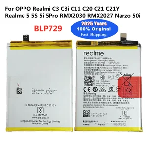 2025 Tahun 5000 mAh BLP729 Baterai Asli untuk OPPO Realme 5S 5i 5 Pro Realmi C3 C3i C11 C20 C21 C21Y Narzo 50i Baterai 8 baterai realme c3 penjualan terbaik - №