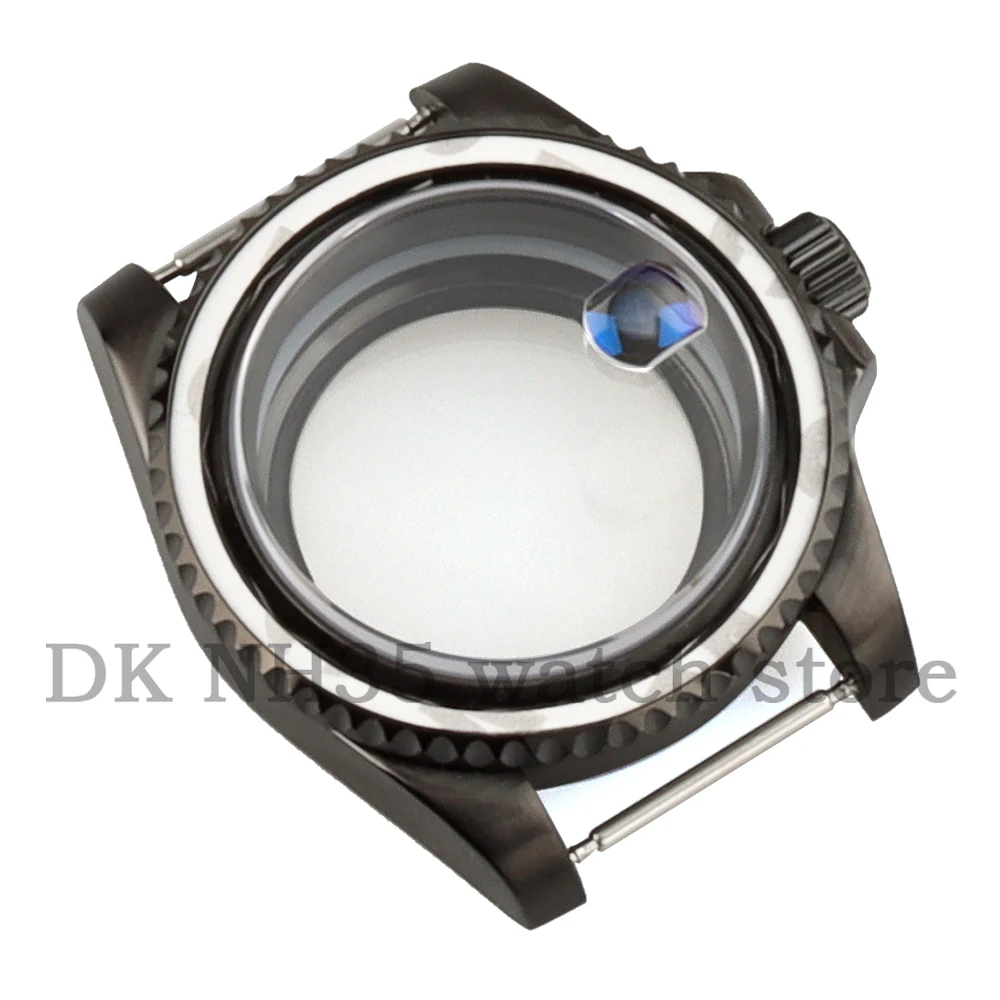 40mm High-Quality Black Watch Case Sapphire Glass Men's Watch Case Fit Submariner NH35 NH36 Movement 28.5mm Dial Watch Parts