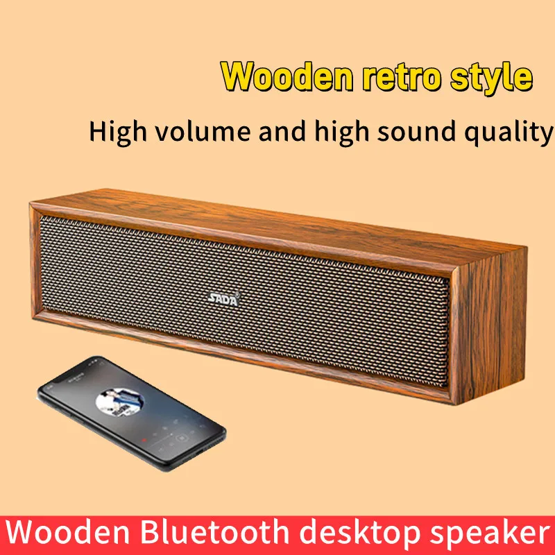 

Retro Wooden Bluetooth Speaker Double Horn Retro Sound Computer Home Theater Desktop Speaker Laptop Wireless Long Bar Speaker