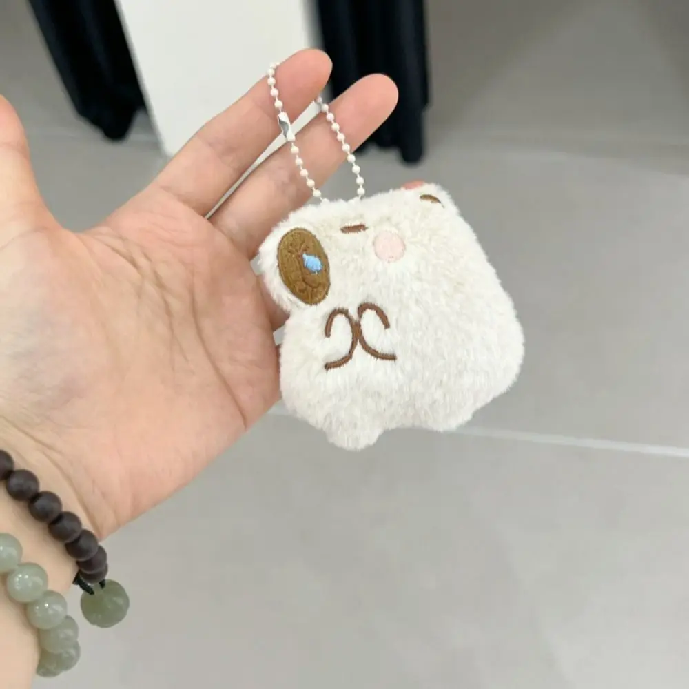 Fashion Cartoon Capybara Plush Keychain Plush Stuffed Toys Ball Chain Charms Soft Guinea Pig Pendant Hanging Accessory