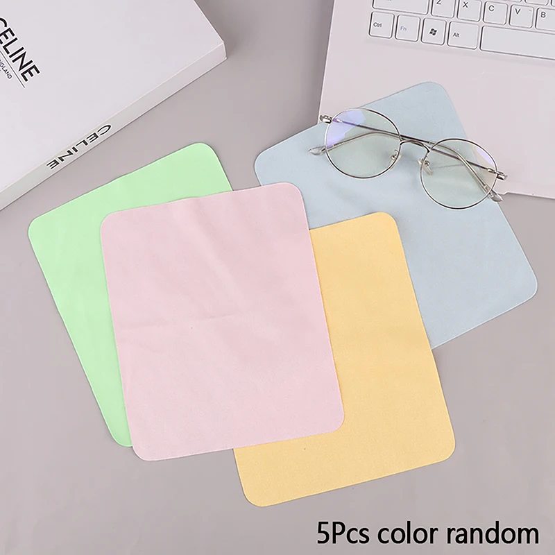 5Pcs Chamois Glasses Cleaner Microfiber Cleaning Cloth For Lens Phone Screen Cleaning Wipes