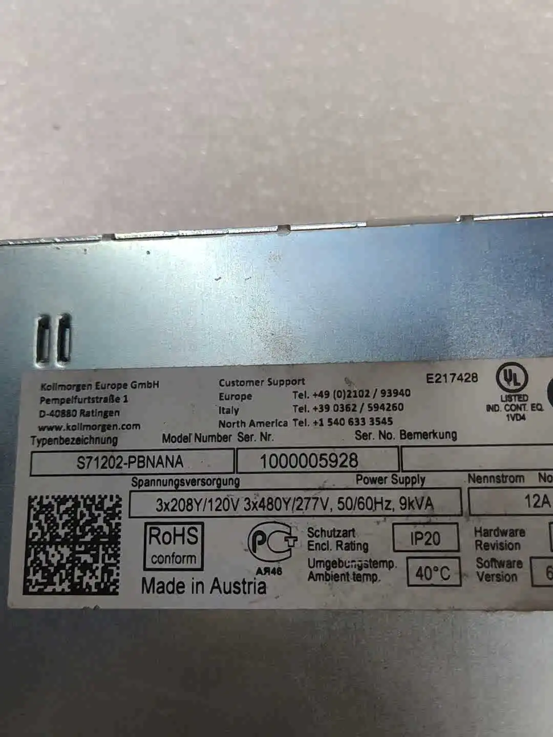 Servo Drive S71202-PBNANA para Kollmorgen