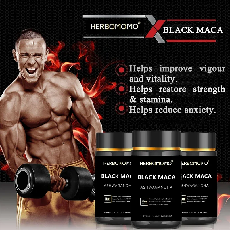 Black Maca for Men - Maca Supplement for Health, Energy and Endurance, Muscle Mass