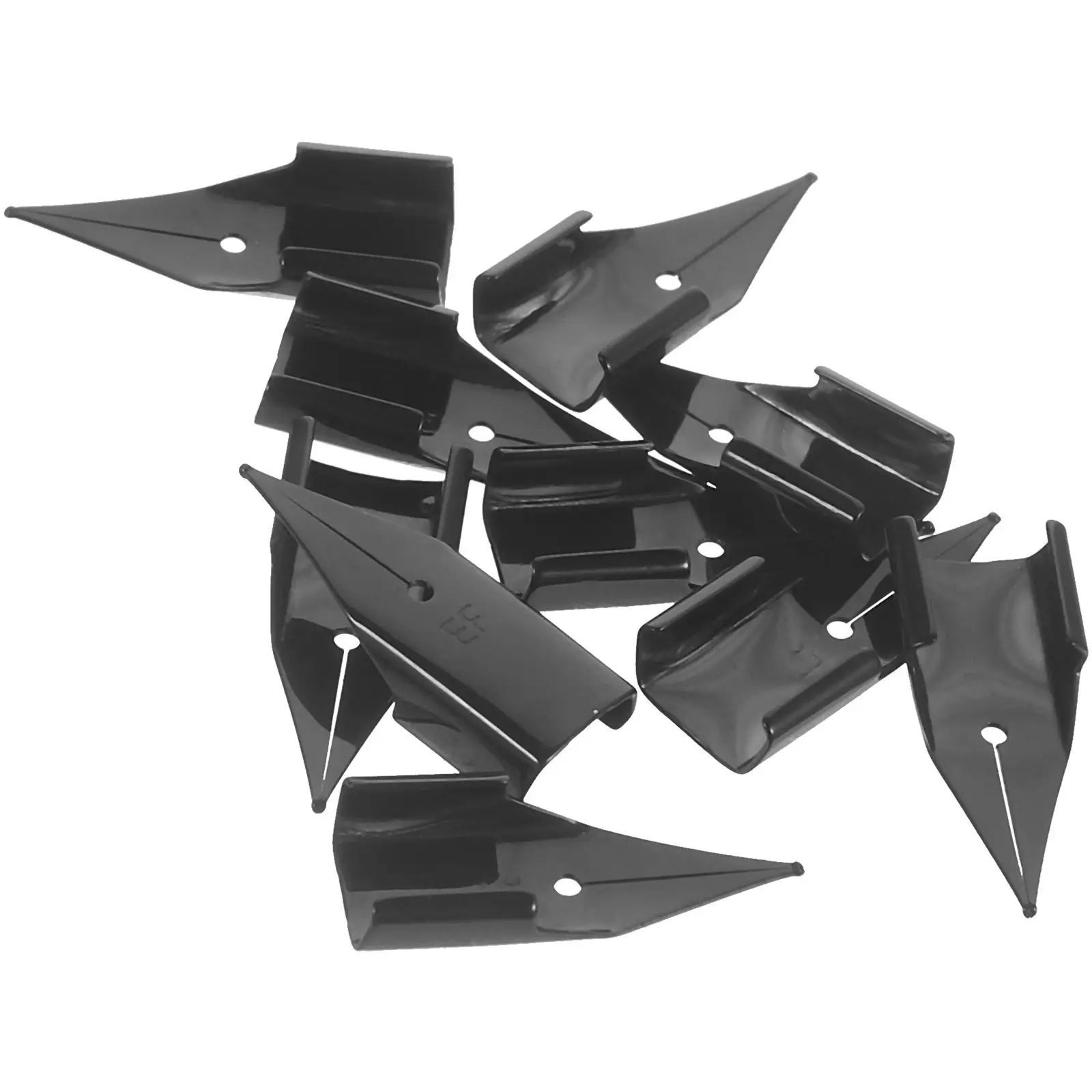 10Pcs Fountain Pen Nibs Replacement Steel Calligraphy Nibs for Writing Drawing Signing Art Journaling Sketching