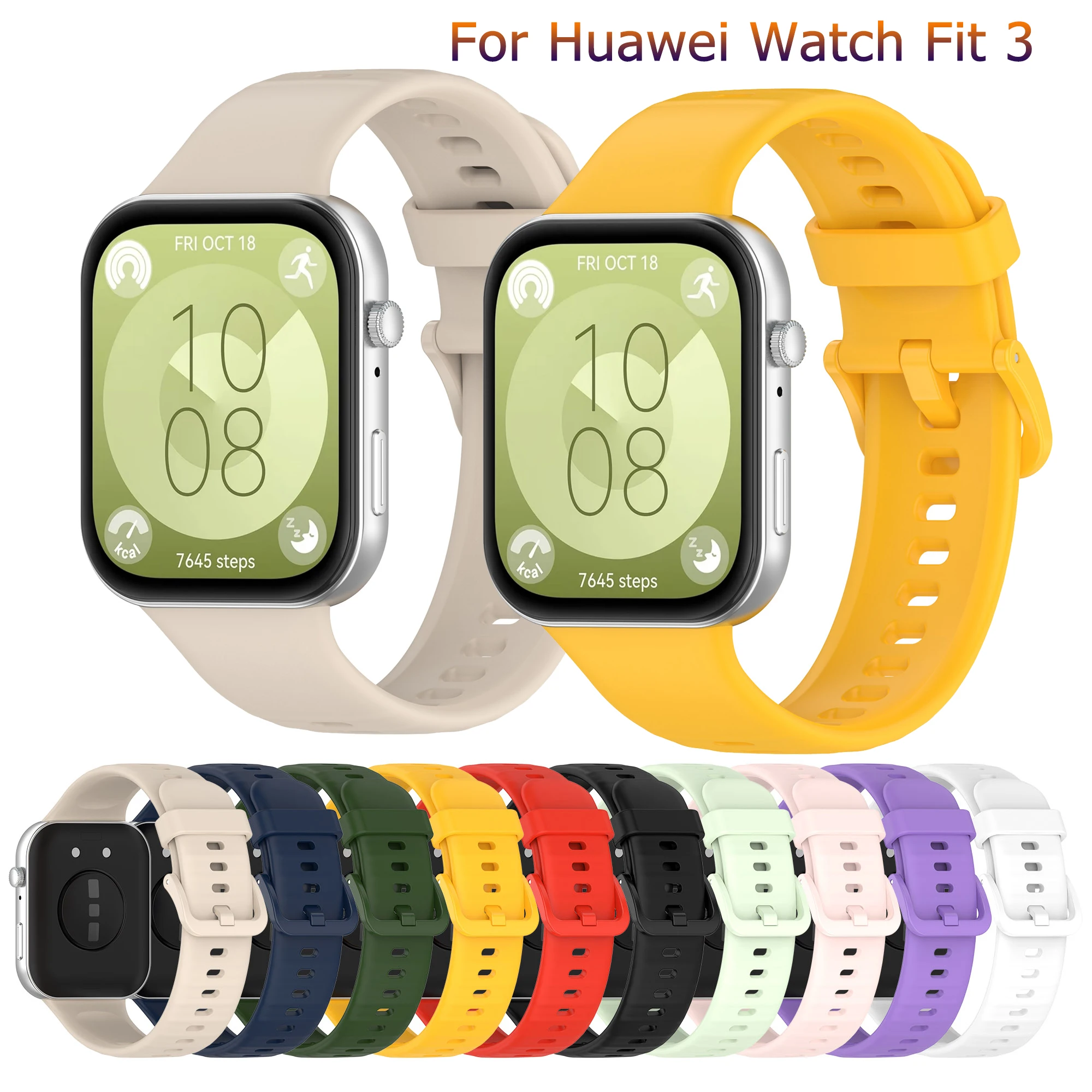 

Sport Silicone Strap For Huawei Watch Fit 3 wrist band Replacement Correa Bracelet for Huawei watch fit3 Smartwatch Accessories