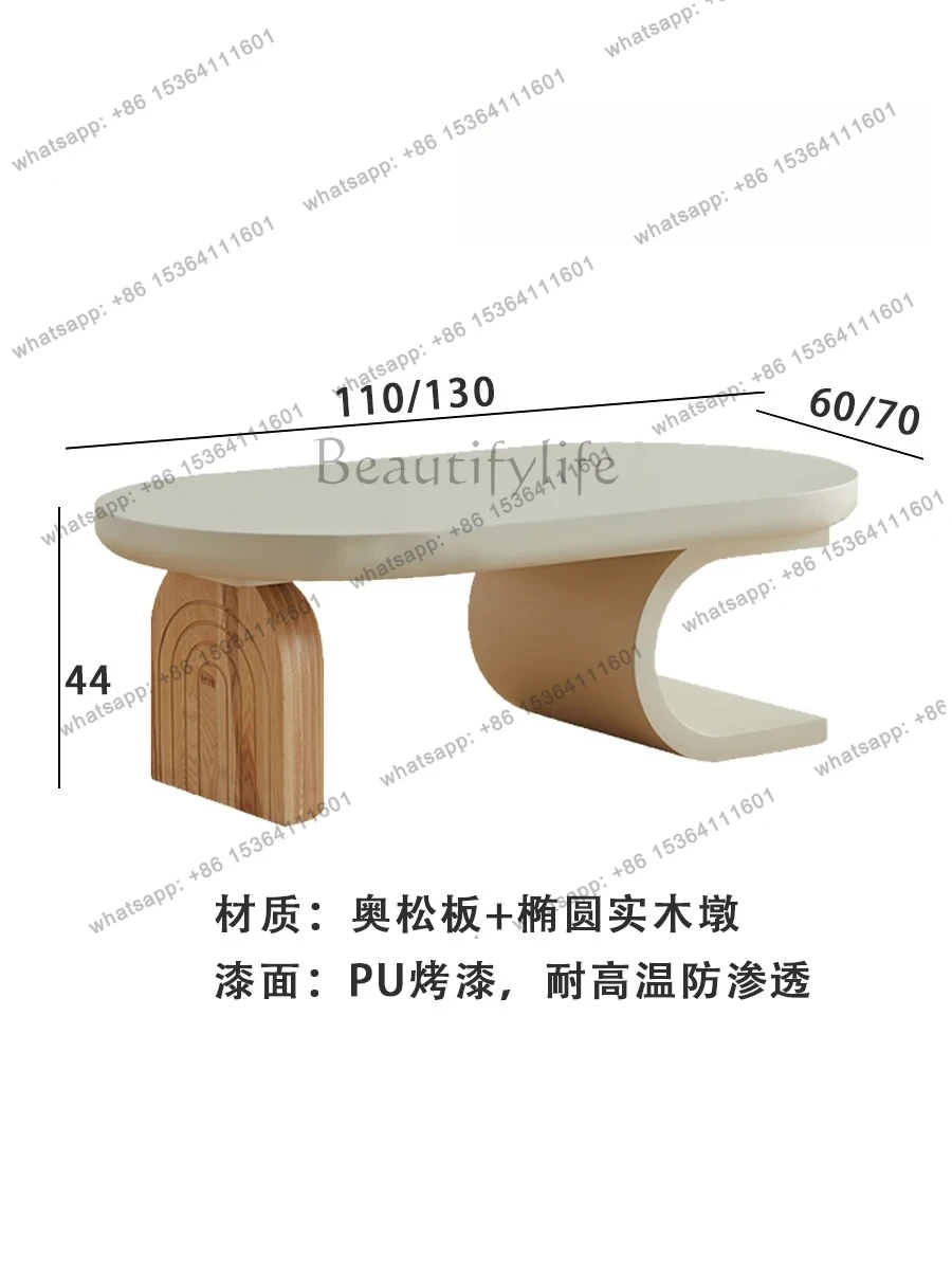 Nordischer japanischer Stil, kleine Wohnung, ovaler Couchtisch, Wohnzimmer, Backfarbe, niedriger Tisch, Balkon, Tatami-Teetisch