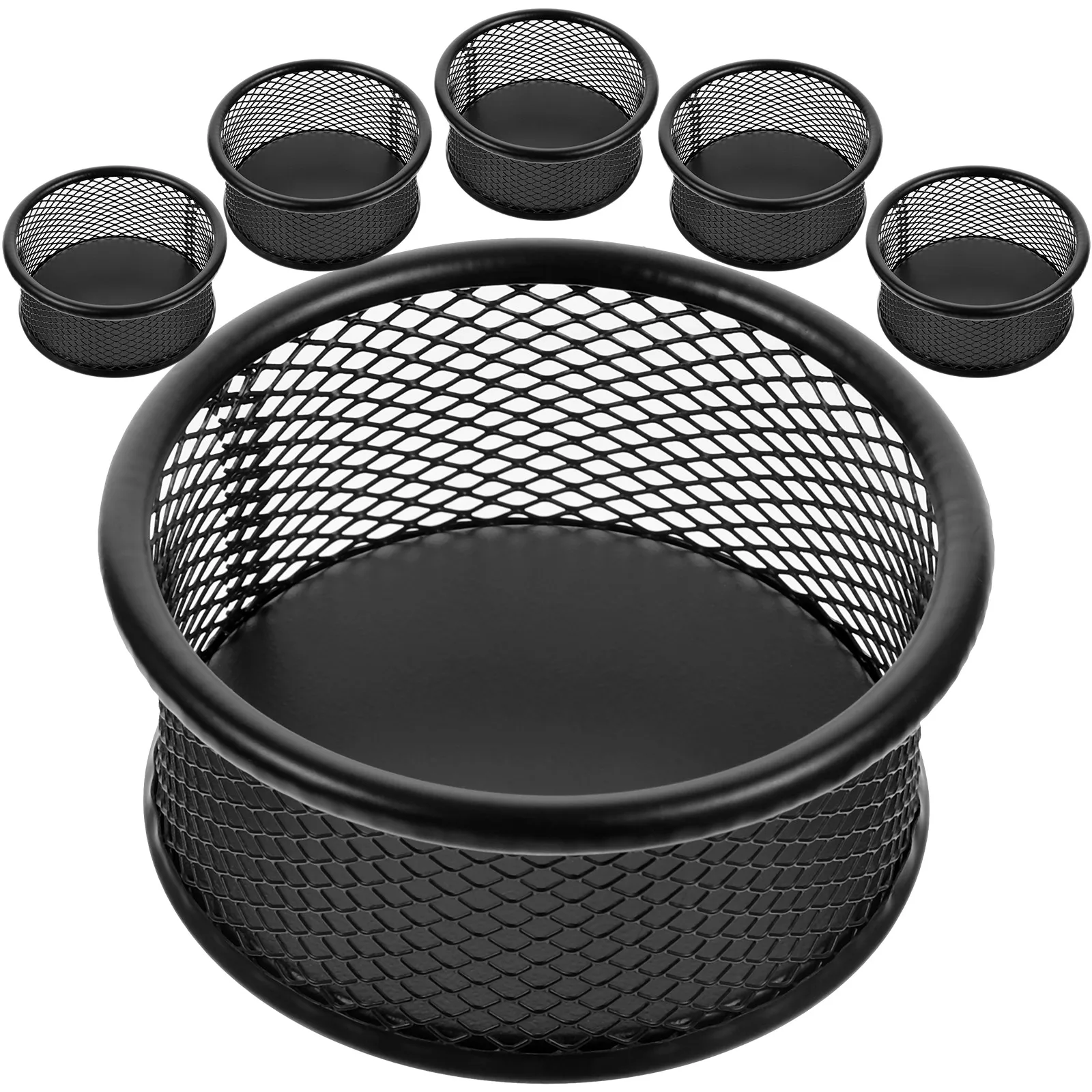 

6 Pcs Paper Clip Holder Holders Binder Clips Multifunction Stationery Home Office Accessories Iron Mesh