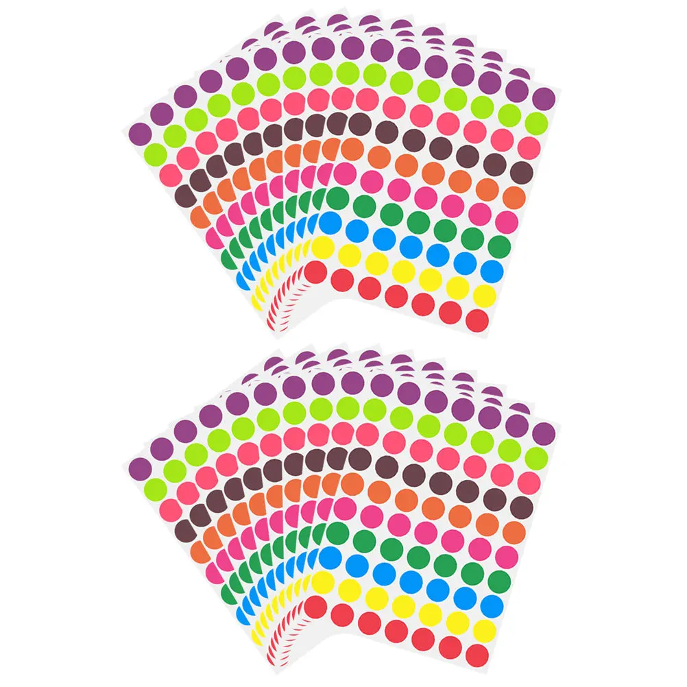 

1400Pcs Colored Adhesive Round Labels Removable Writable Dot Stickers for Organizing Documents Inventory Coding