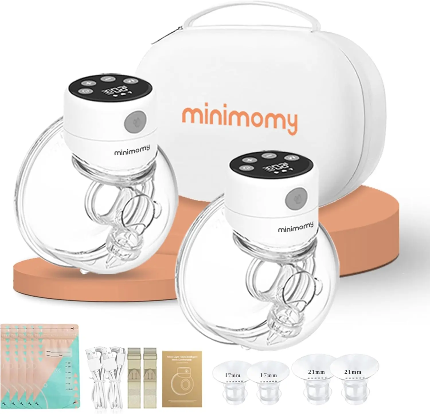 

Электрический молокоотсос без использования рук, двойной, портативный, с 3 режимами, бесшумный, перезаряжаемый, с LED-дисплеем, несколько размеров (2 штуки)