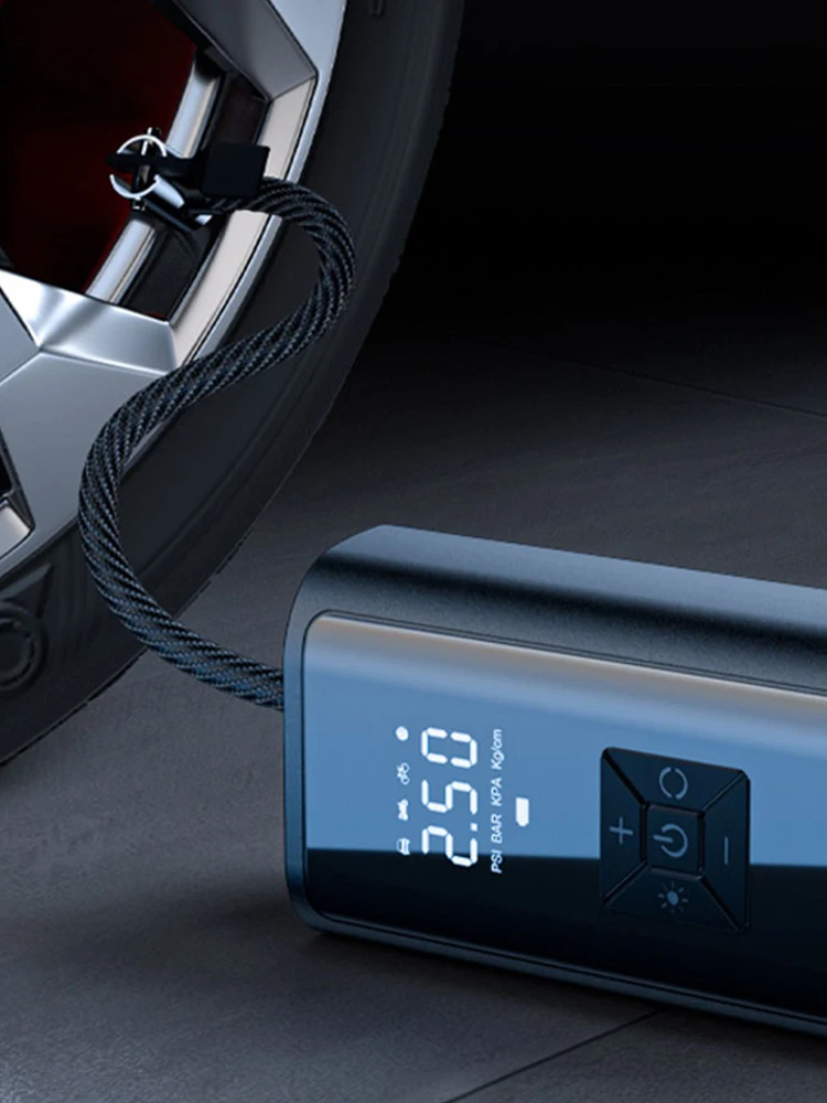 AliExpress ALLOYSEED 150PSI Electric Car Tire Inflator With LED Light 19CM Air Pump Bicycle Air Compressor USB Rechargeable For Auto Car Bicycle Ball