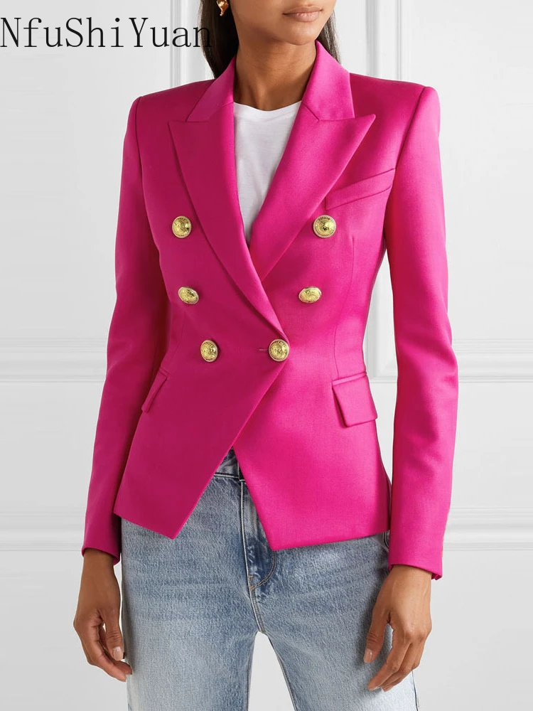 Veste courte imbibée pied-de-poule pour femme, blazer à double boutonnage, manteau femme, mode coréenne, nouveau