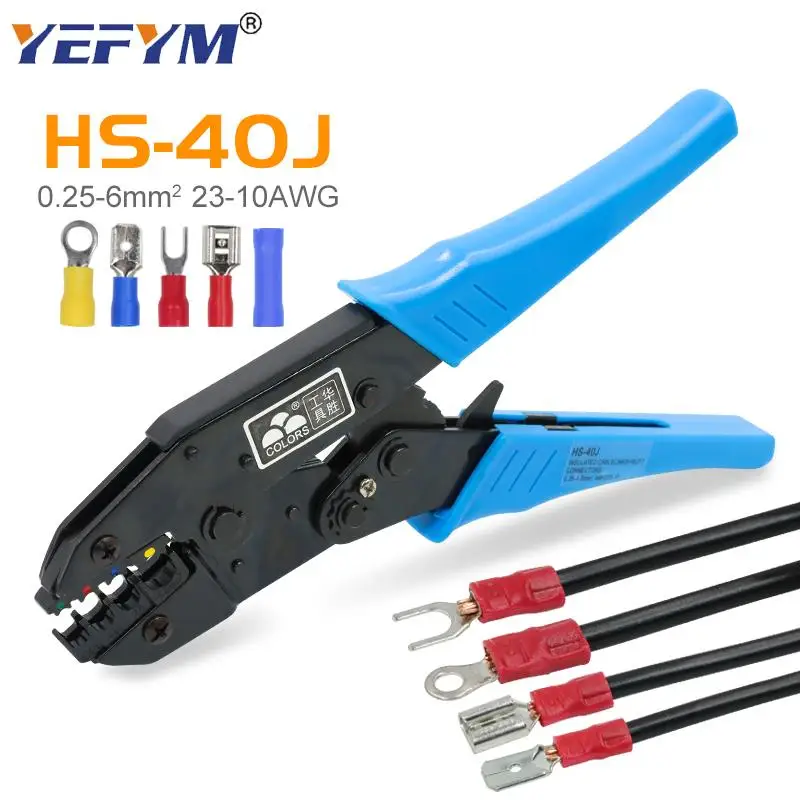 Crimping Pliers Clamp Tools Cap/coaxial Cable Terminals Kit 230mm HS-40J Multi Functional YEFYM Carbon Steel Multifunctional