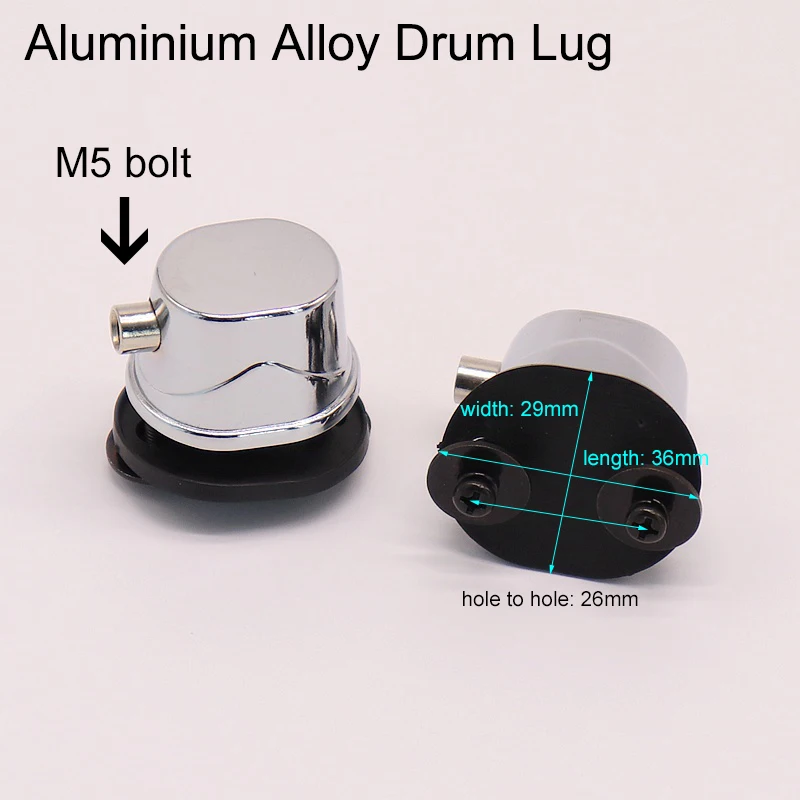 Aluminium Alloy Drum Lug Single/Double Side 26mm Hole To Hole Snare Tom Drum Replacement Parts For M5 Bolt 1pc