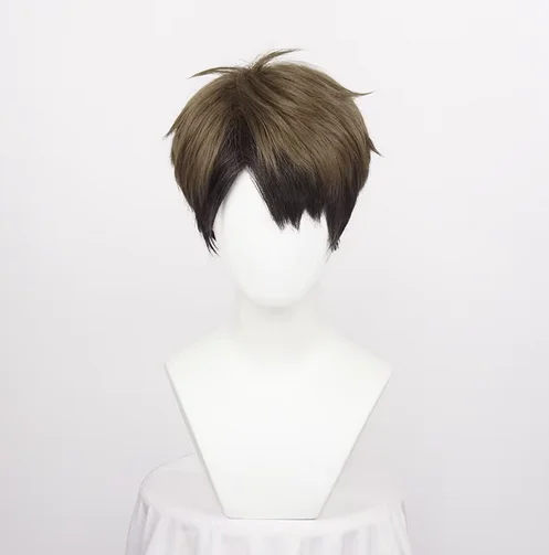 

Волейбол Wakatoshi Ushijima Короткий Camel Ombre Термостойкий аниме косплей парик Ushijima Wakatoshi + шапочка для парика