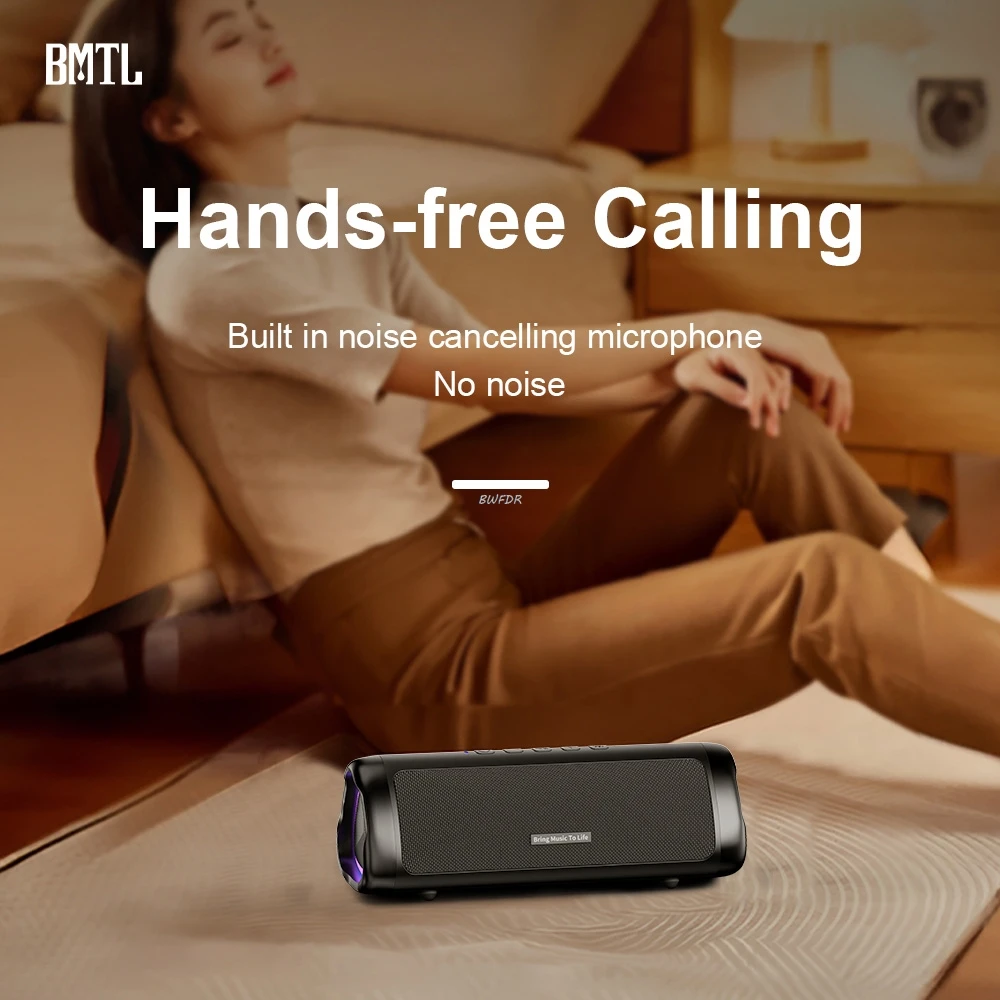 Caliente BMTL Triangular 20W Altavoz Bluetooth portátil 3D sonido estéreo inalámbrico TWS impermeable Suporrt TF/AUX RGB luz Dropshipping