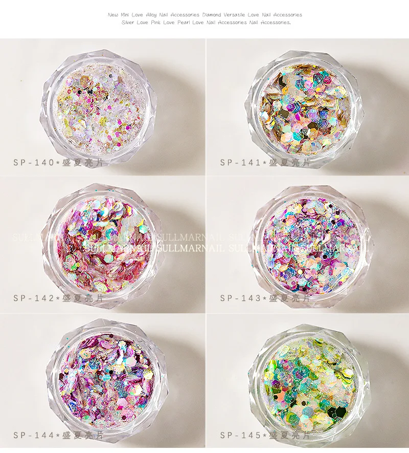 السائبة الثلاثية الأبعاد مختلط مكتنزة بريق تقشر البريق الترتر مستحضرات التجميل للوجه الجسم العين الشعر مسمار الفن الراتنج بريق فضفاض مسحوق