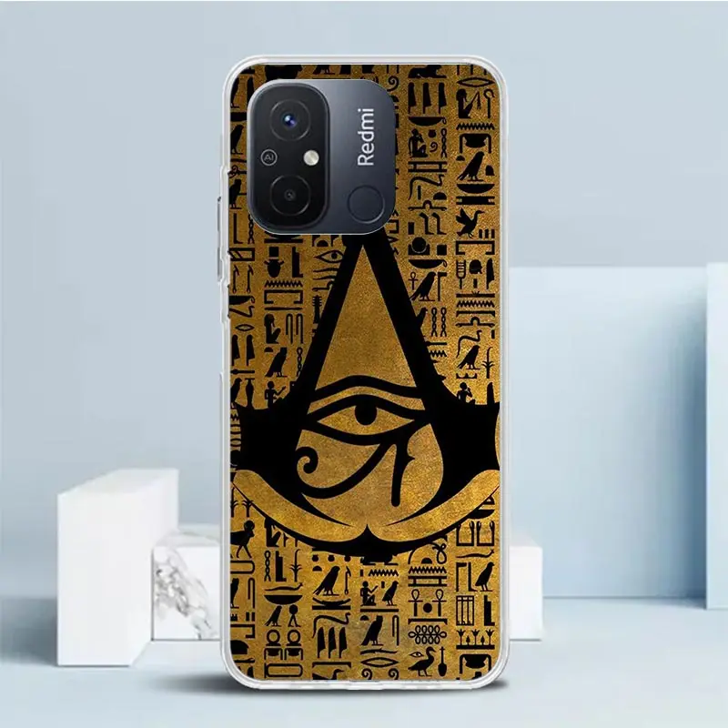 Sacred Eye of Horus Egypt Fresco Silicon Call Phone Case For Xiaomi Redmi 12 12C 10 10A 10C 9 9A 9C 9T 8 8A 7 7A 6 6A K60 K20 K4