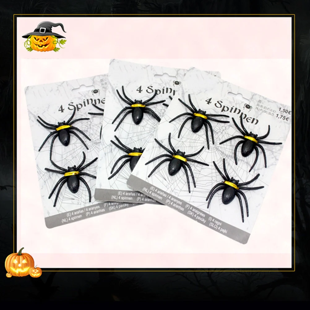 4 stuks plastic spin opvallende griezelige nep spin voor Halloween Pranks feestartikelen decor realistische nep spinnen