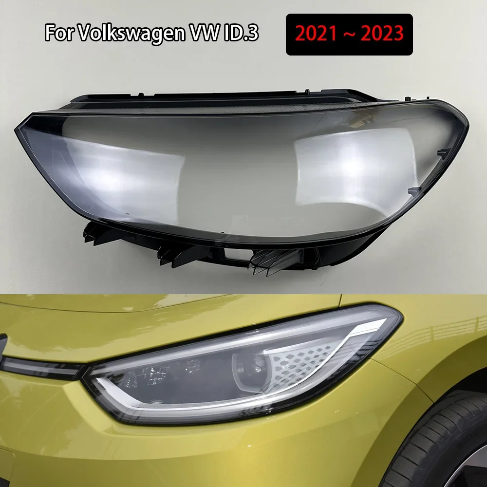 

For Volkswagen VW ID.3 2021 2022 2023 Headlamp Cover Transparent Headlight Shell Lens Plexiglass Auto Replacement Parts