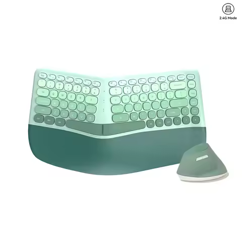 MOFII Ergonomic 2.4G Wireless Split Keyboard mouse Combo with Wrist Rest 1600DPI Wireless Vertical Mouse for PC/Laptop/Desktop