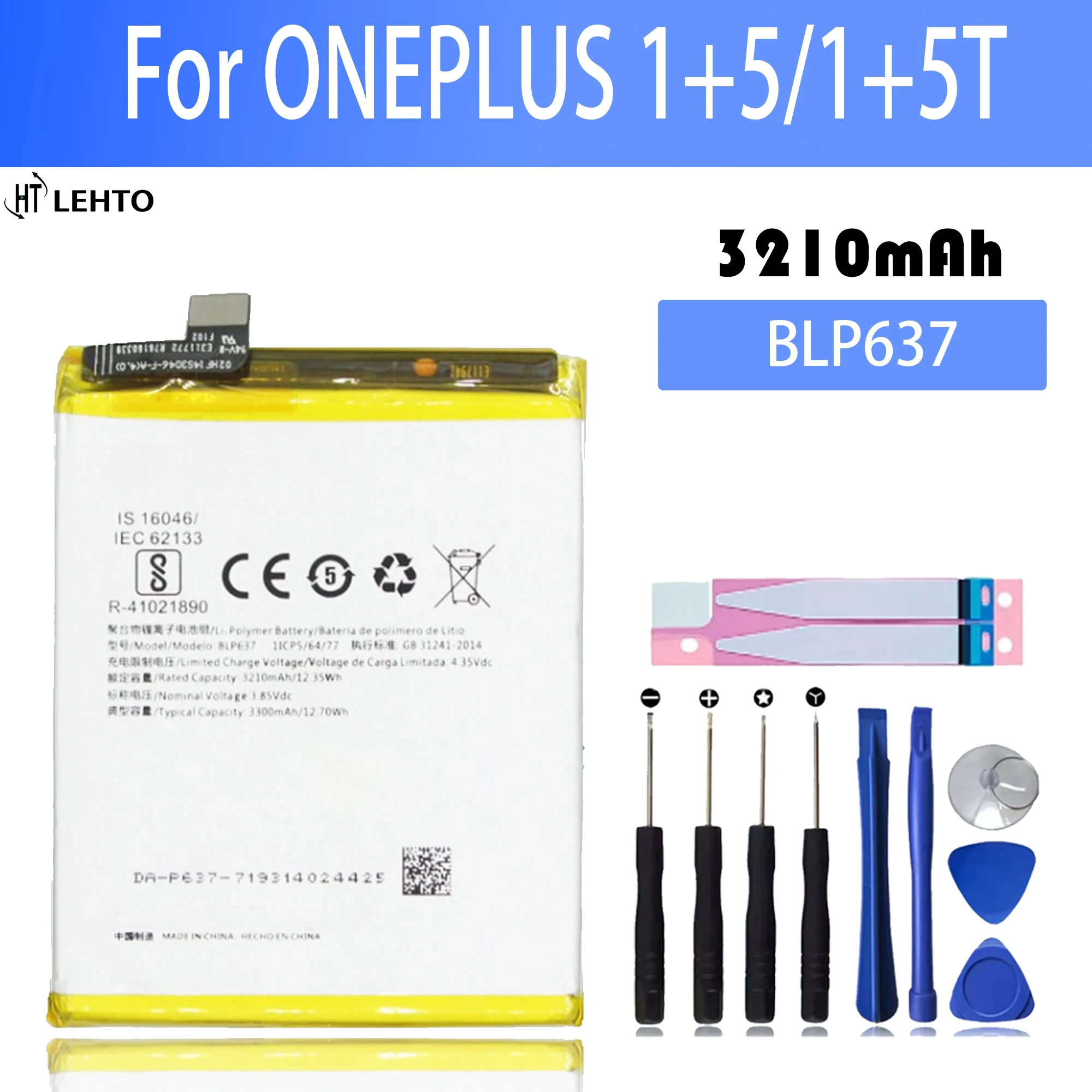 BLP637 Battery for OnePlus 5 5T One Plus 5 5T A5010 1+5T 1+5 Repair Part Original Capacity Mobile Phone Batteries Bateria