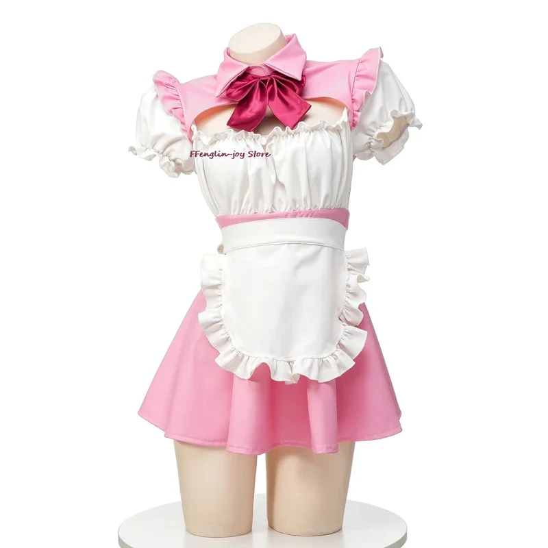 

2025 yiyi Kinomoto Sakura Rabbit Pink Bodysuit Maid Uniform Cosplay Costumes Women Cute Japanese Role Play Outfits Underwear Gir