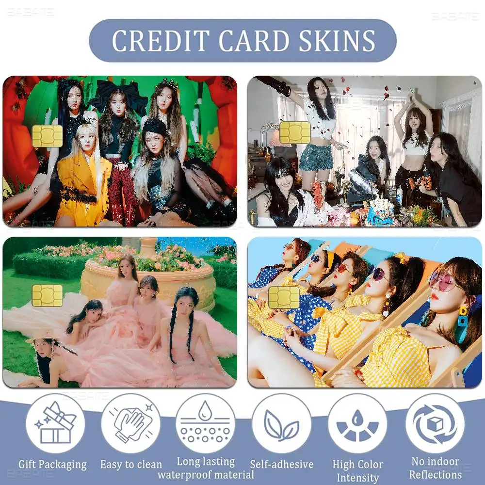 KPOP R-Red-Velvets 100% Hot Sale Amine Credit Debit Bank Card Bus Card Film Skin Sticker