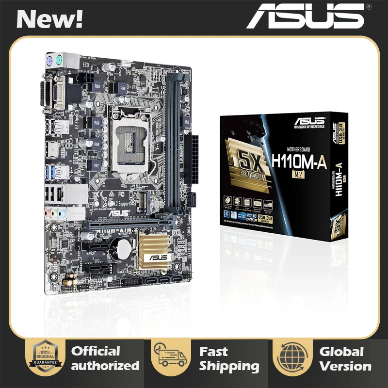 

New Asus H110M-A/M.2 Motherboard Intel 14nm CPU 4*SATA III Intel H110 2*DDR4 DIMM LGA 1151 32G Micro ATX Motherboard