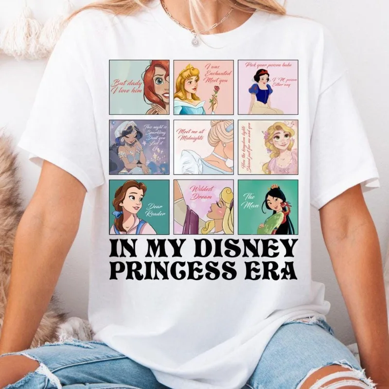 رحلة عبر عصر أميرات ديزني العتيقة تيانا ارييل وسندريلا القمصان والقمصان. مثالية لجميع المواسم #2