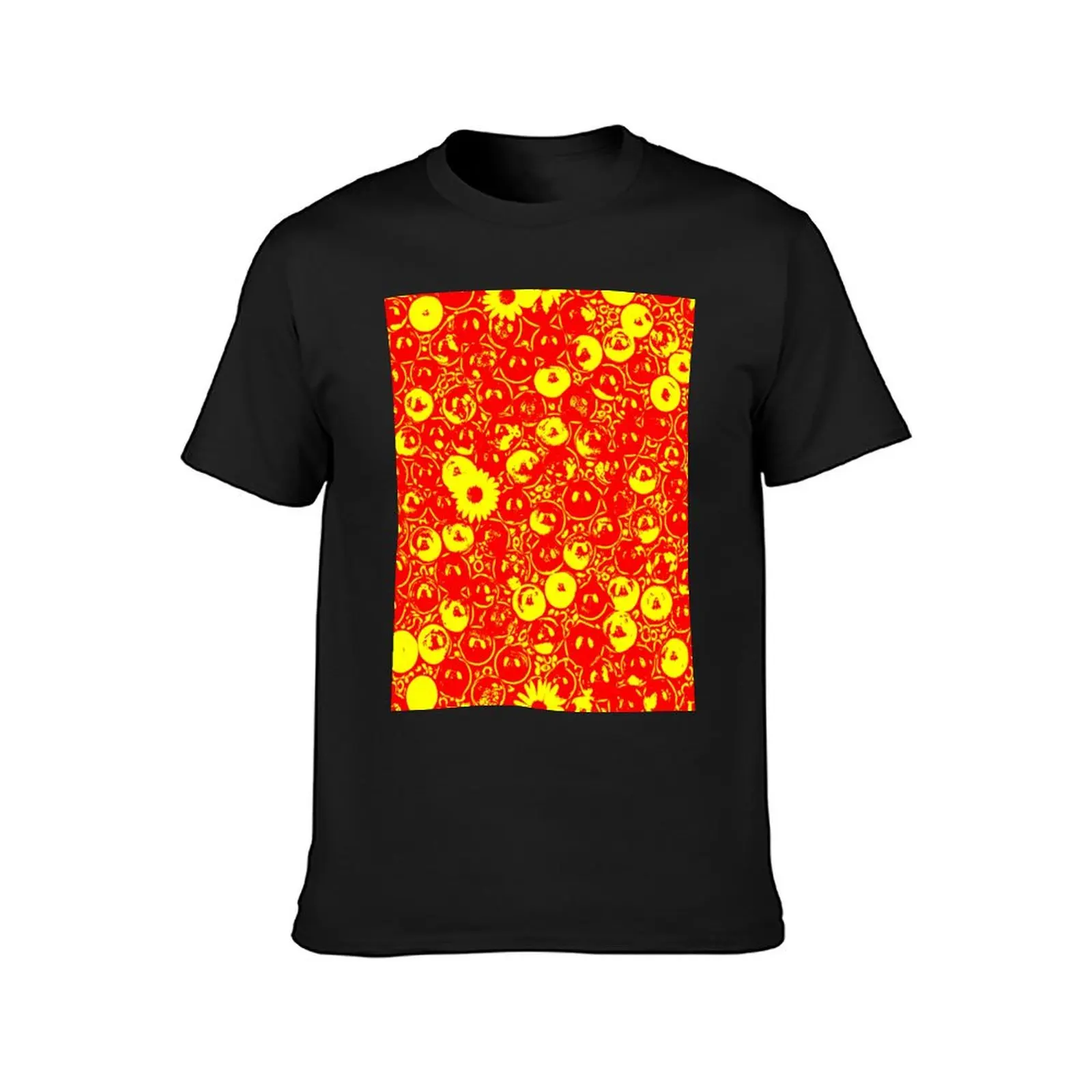 Marbles And Daisies - Red, Yellow Abstract T-Shirt Blouse blacks vintage clothes Men's t shirts